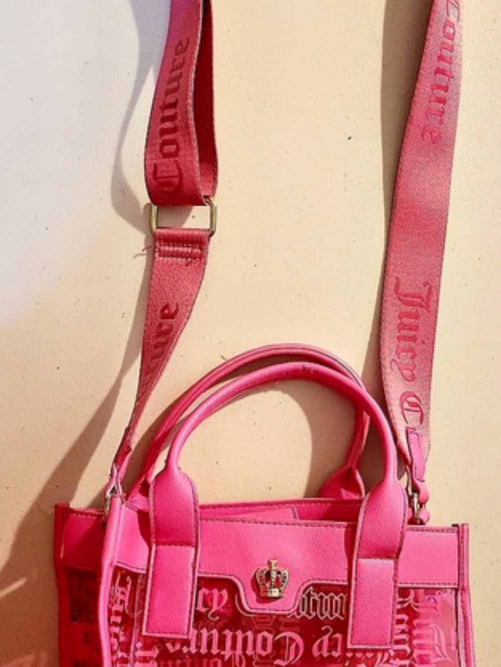 Juicy Couture Pink Transparent Logo Tote Bag Pink Tote Bag